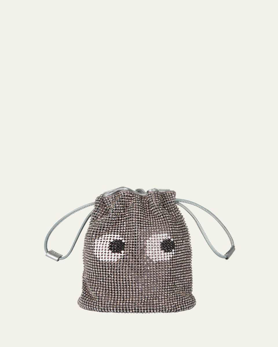 Eyes Mesh Crystal Pouch Bag